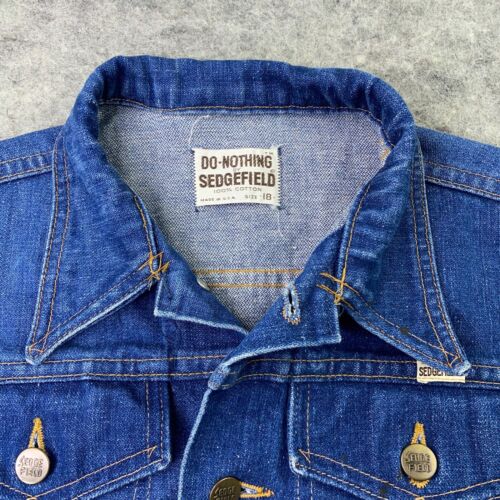 Vintage Sedgefield Womens Jacket Medium Blue Denim Trucker 70s 80s Made In USA - Picture 7 of 18