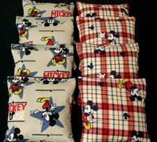 MICKEY MOUSE PLAID 8 ACA Regulation Cornhole Bean Bags Corn Toss Handmade