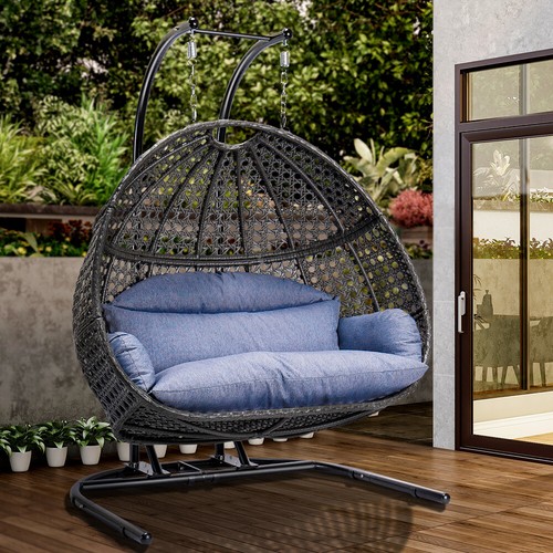 Seater Wicker Swing Chair Stand 