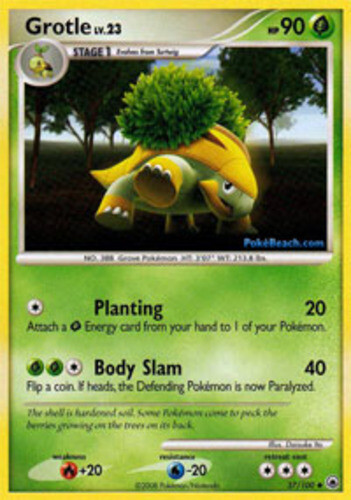 Pokemon - Grotle - 37/100 - Uncommon - Majestic Dawn - NM