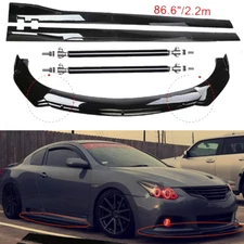 For Nissan Altima Front Bumper Lip Splitter Spoiler Side Skirts Glossy Black M