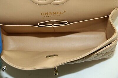 CHANEL Classic Double Flap JUMBO Shoulder Bag Beige Lambskin - A01113 Y04059