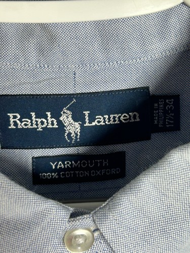 Polo Ralph Lauren Oxford Hemd mit Knopfleiste Herren Größe 17,5 34 100% Baumwolle Blau - Bild 5 von 14