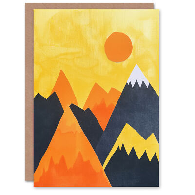 Greeting Card Sunrise Over Himalayan Mountain Range Abstract Birthday