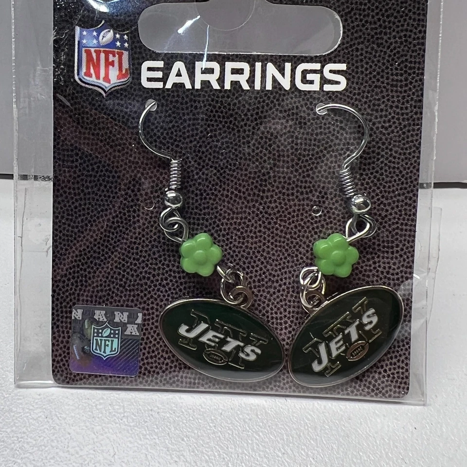 Pendientes New York Jets Estilo Sophie Gancho Colgante Moda NFL Mercancía Oficial Foto 2 de 4
