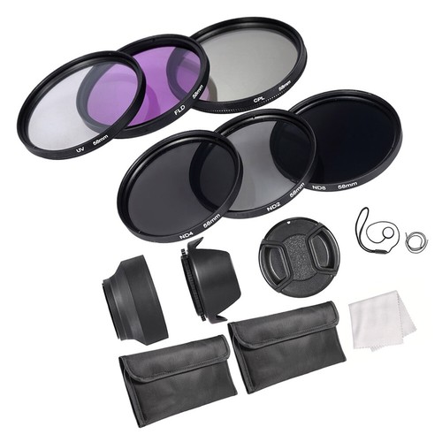 58mm Lens Filter Kit +CPL+FLD+(ND2 ND4 ND8) with Lens /Holder etc K3C3 - Picture 2 of 10