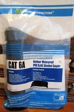 CAT 6A Outdoor Waterproof IP68 RJ45 Shielded Coupler, New in Package