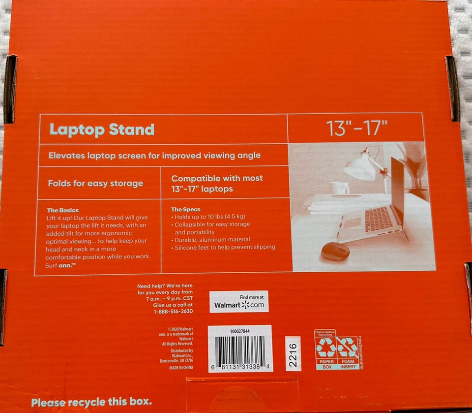 ONN Laptop/Tablet Stand By Surf Onn Compatible With Most 13"-17" Laptops - Image 2 of 2