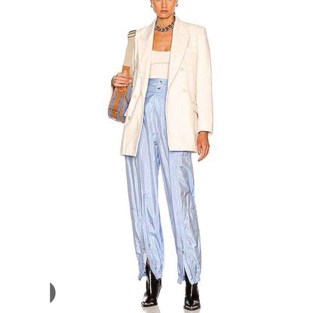 OLGA Nylon Silk Wide Pants イザベルマラン Isabel Marant Olga Shell Jogger Pants in White | Lyst