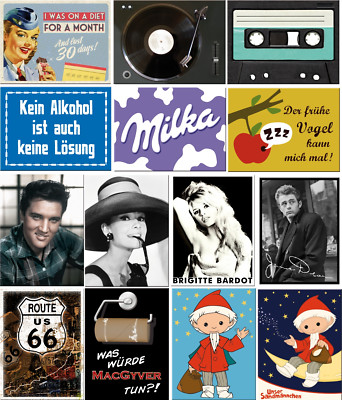 Nostalgic Art Magnete Kühlschrankmagnete Nostalgie Retro Milka Elvis Johnny Cash