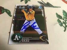2016 Topps Bowman Chrome Iolana Akau Autographed Baseball Card A's RC