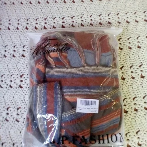 Damen-Cardigan vorne offen Strick Quasten Schlitz locker Rundhalsausschnitt gesprenkelte Fransen - Bild 5 von 6