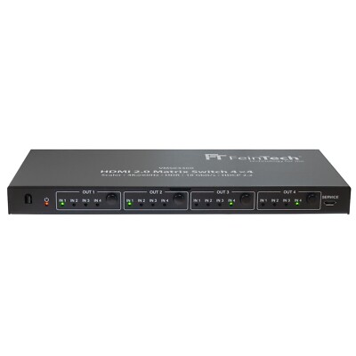 HDMI 2.0 Matrix Switch 4x4 (4 in 4 out) 4K 60Hz m. Scaler Feintech VMS04400 NEU