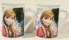 DISNEY FROZEN ELSA AND ANNA TWO MUG COFFEE TEA SET HOT CHOCOLATE RETIRED [AI]