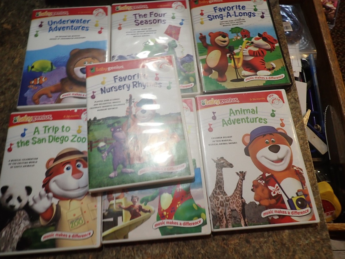 Baby Genius DVD Lot of 7 Underwater Adventures Four Seasos Sing A