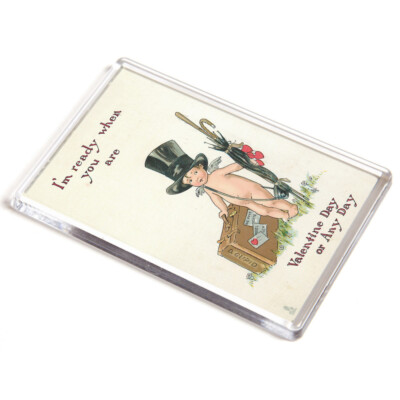 JUMBO MAGNET - Vintage Valentinstag - I'm Ready When You. Junge im Oberhut