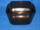 VINTAGE PYREX CLEAR SMOKED #501-B WITH RIBBED LID