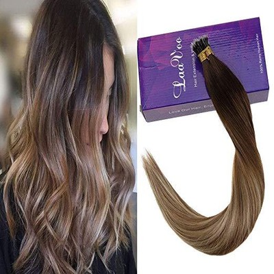 50g 50strands Nano Beads Silky Straight Real Human Hair Ombre