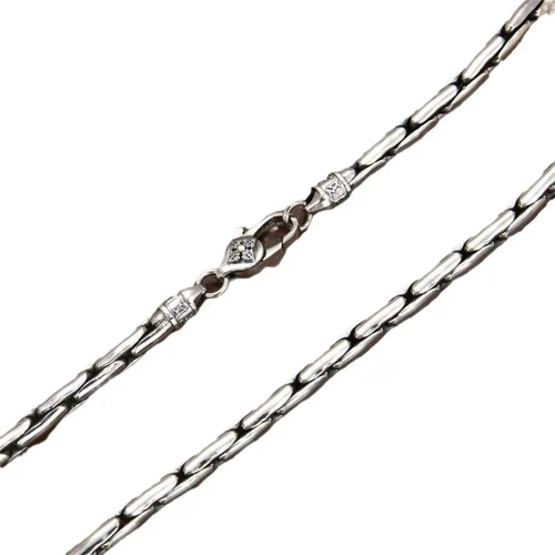 Solid 925 Sterling Silver Chain Men 5mm Bamboo Snake Necklace 21.6inch/76.5g - Picture 5 of 7