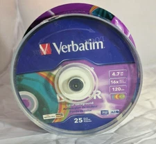 Verbatim DVD+R scribe 4.7GB 16X Speed 25 Pack Spindle Double Layer New & Sealed