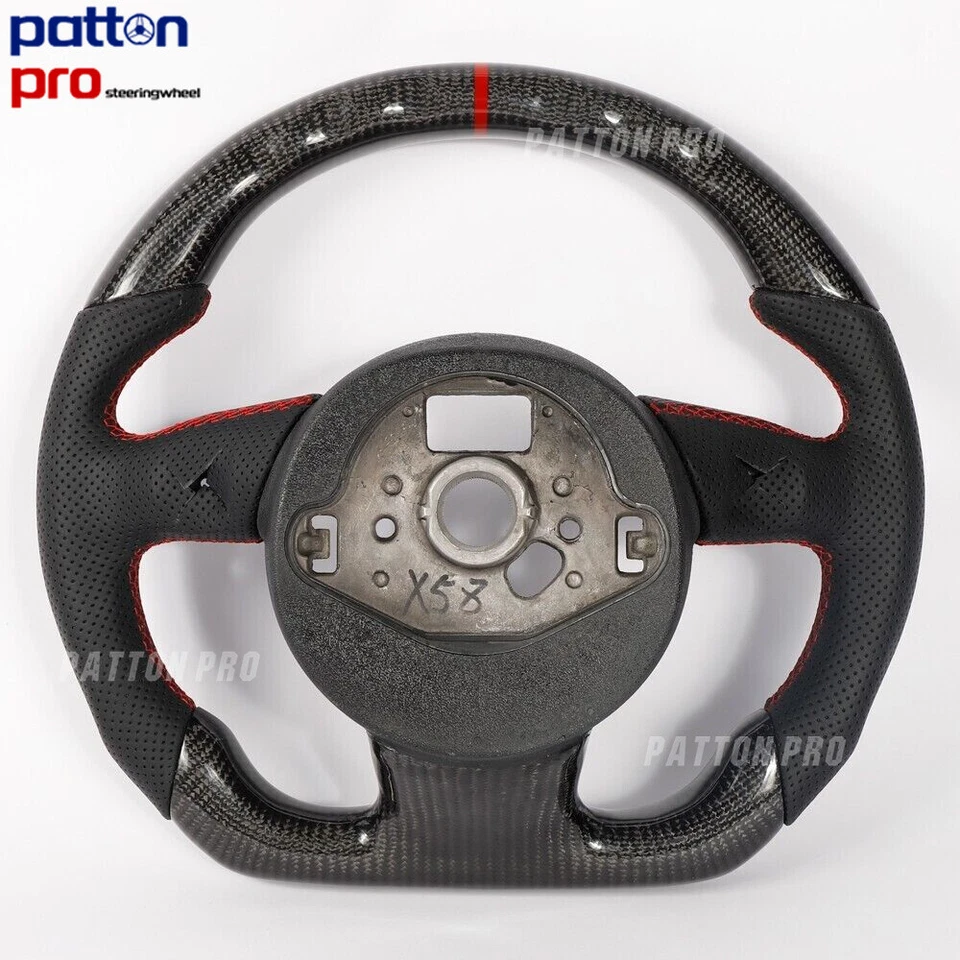 Volante deportivo plano de fibra de carbono para Audi 2012+ RS3 RS4 RS5 RS6 RS7 RS Q3 Foto 4 de 4