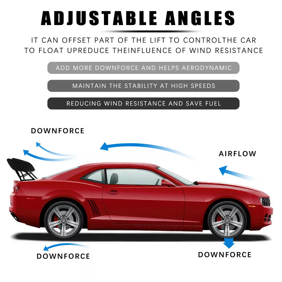 For Nissan 200SX 180SX Matte 46" High Stand Rear Trunk Spoiler Racing GT Wing - Image 3 of 4