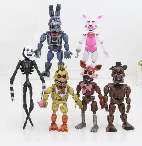 6pcs Set Halloween Freddy Nightmare Fazbear Bonnie Action Figure