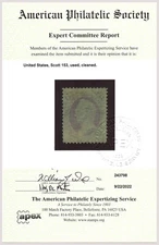 US Scott #153 Gen. Winfield Scott Stamp.  Used (Cleaned). APS Certified. CV $210