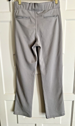 Pantalones de béisbol Champro Sports juveniles grandes grises largos cintura ancha broches de presión cremallera - Imagen 6 de 7