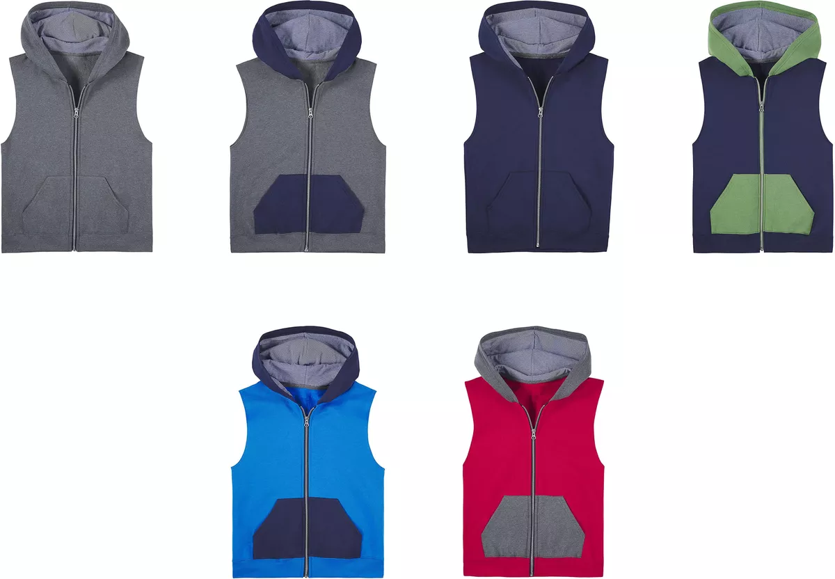 Fruit of the Loom Boys Fleece Full Zip Sleeveless Vest