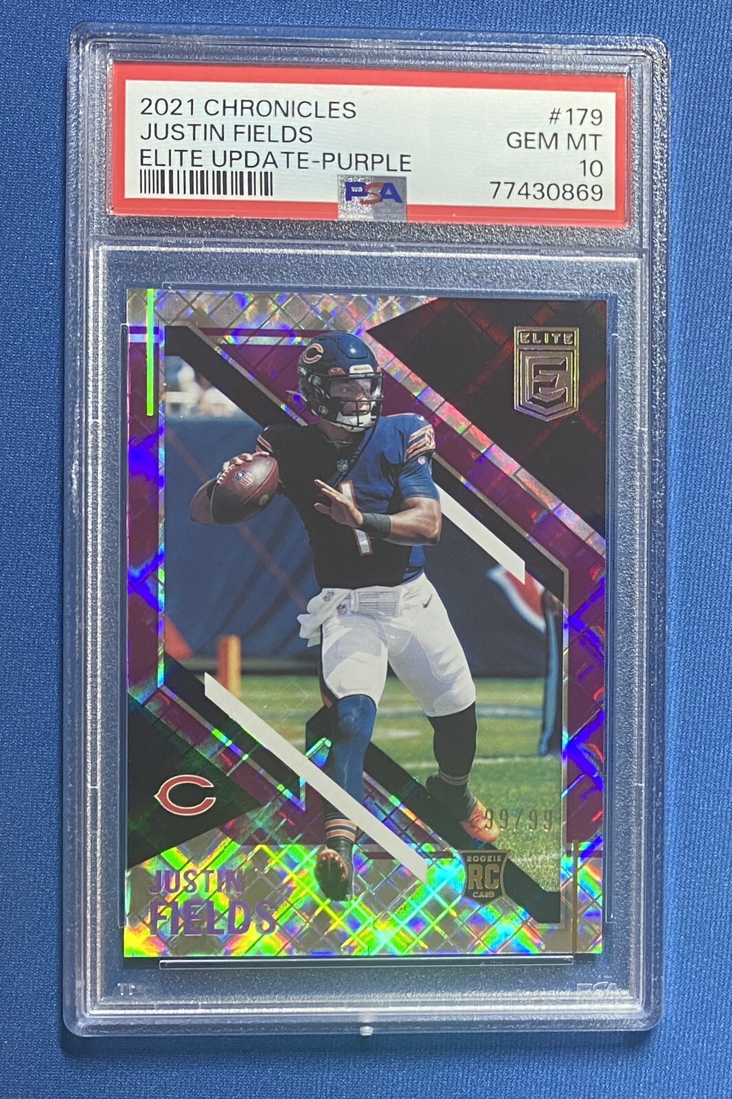 Justin Fields Panini Chronicles Elite Update #179 Purple