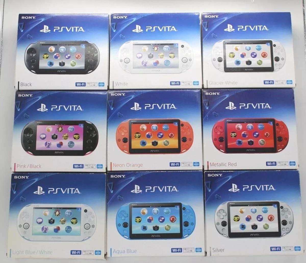 PS Vita PCH-2000 Console Various Colors PSV Slim Box Accessory Complete  (Mint )