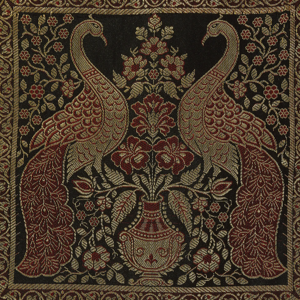 Funda de cojín de seda brocado indio ropa de cama decorativa sofá funda de almohada 12 pulgadas Foto 4 de 4