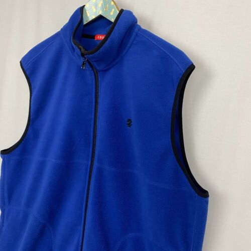 Izod Fleece Vest Jacket Mens XL Blue Pockets Sleeveless Lightweight Full Zip Up - Picture 2 of 9