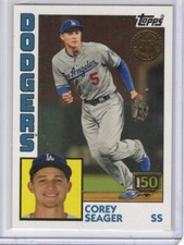 2019 Topps 1984 Baseball Corey Seager #T84-94 Los Angeles Dodgers 106/150 Gold