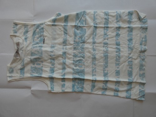 Tank Top, White -blue Striped Regular Fit V.garcia D73618 Size 164 +176 - Picture 2 of 2