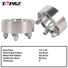 2PCS 2" 5 x 4.5 to 5x4.5 Wheel Spacers Adapters Bolt On 1/2" x 20