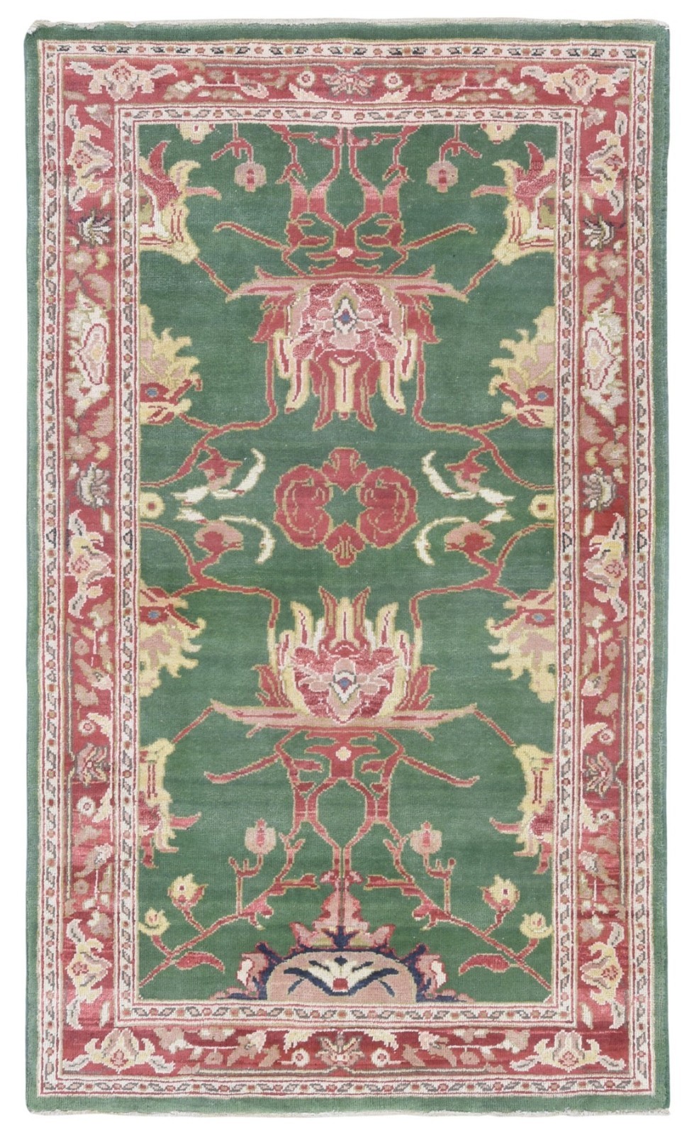 3x11 Beige and Yellow Wool Fine Peshawar Hand Knotted Oriental 