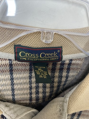 Mens Cross Creek Large L/S 100% Cotton Check Polo Houndstooth Sz XL - Picture 2 of 5