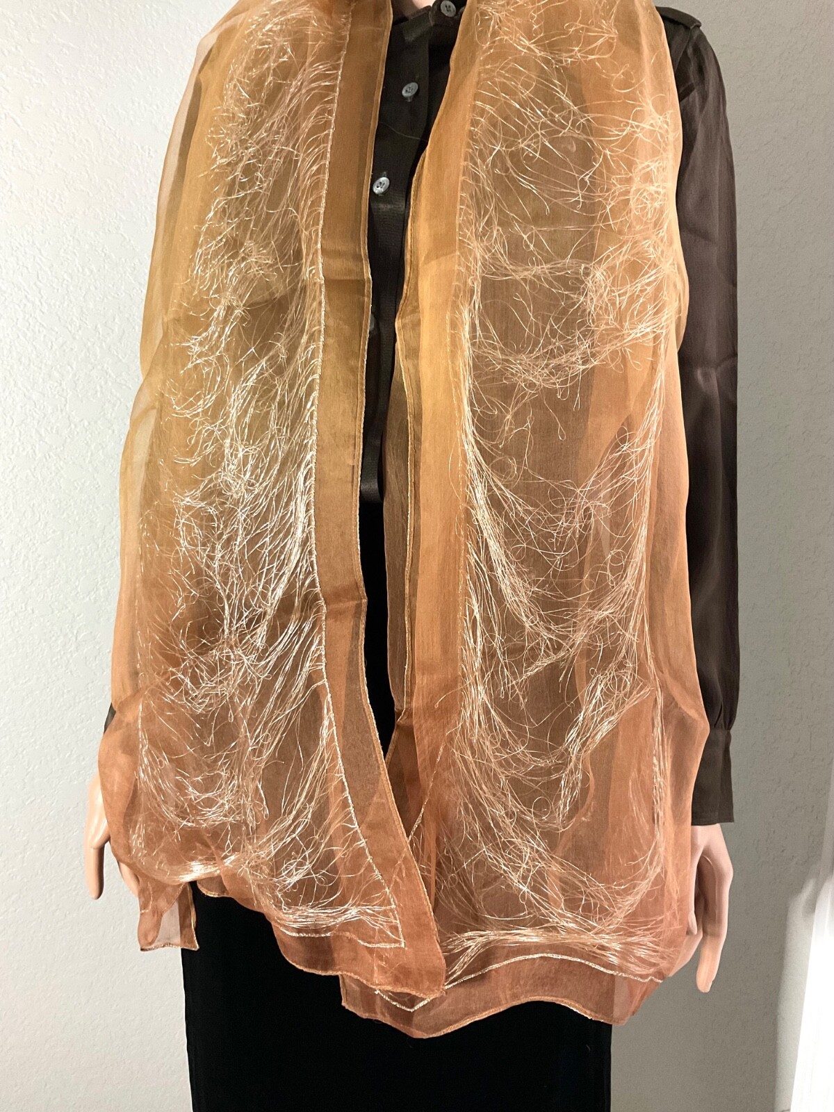 SCARF double layer Gold thread graduating color - image 6