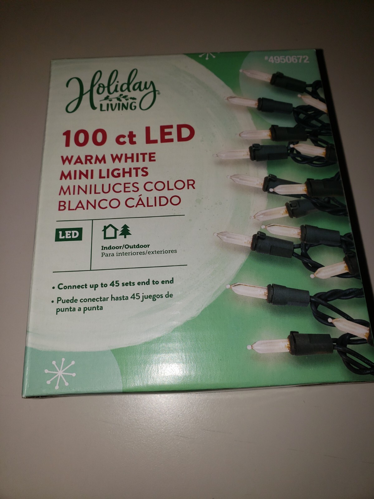 Holiday Living Warm White Mini Lights Christmas LED 100 count 26ft eBay