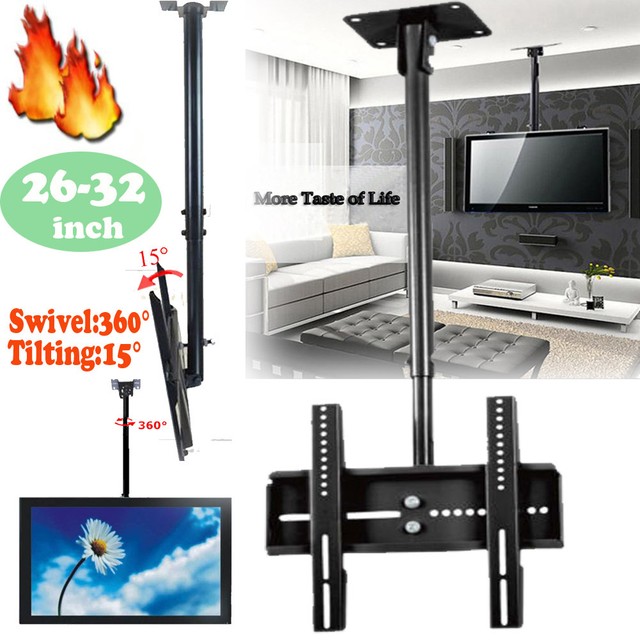 Ceiling Mount TV Bracket 360 Tilt Swivel LED LCD Fit for TVs Size 26