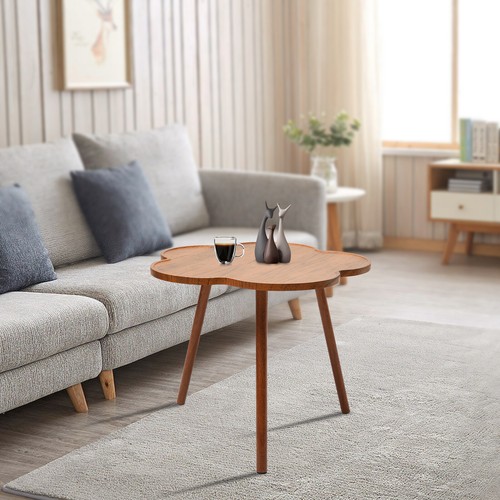 23.6*19.7in Flower Freestanding Synthetic Sheet Wood Color Coffee Table Indoor - Picture 3 of 24
