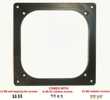 120mm Radiator SQUARE INLET to 140mm Flat Fan Adapter Converter Mounting Change