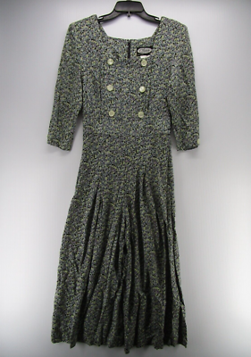 VINTAGE Clues Collection Jumpsuit Women Green Culottes Floral