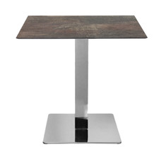 Tavolo bar pub ristorante in HPL 80x80 cm Ardesia Fango per esterno base Argento