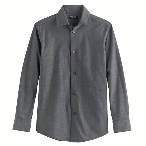 Boys' Chaps Stretch Button-Down Shirts,Black,Gray,M (10/12),L (14/16) HUSKY, NWT - Picture 6 of 6