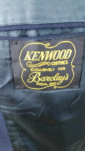42L Mens Navy Blue Gold Button Blazer Sport Coat Kenwood Clothes for Barclays - Picture 8 of 10