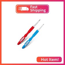 4mm 6mm Crochet Hook, Smooth Metal Head and Soft Rubber Grip Extra Long Ergonomi