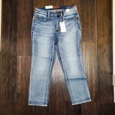 NWT Judy Blue Jeans Womens 7/28 Curvy Skinny Capri Stretch Go Against The Grain 